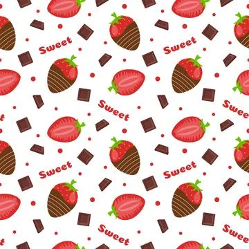 Chocolate Seamless Pattern Design with Choco Decoration in Template Hand Dr.. Illustrazione stock