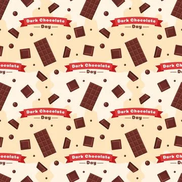 Chocolate Seamless Pattern Design with Choco Decoration in Template Hand Dr.. Illustrazione stock
