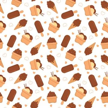 Chocolate Seamless Pattern Design with Choco Decoration in Template Hand Dr.. Stock Illustration