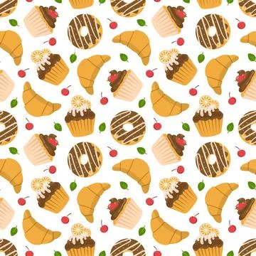 Chocolate Seamless Pattern Design with Choco Decoration in Template Hand Dr.. Illustrazione stock