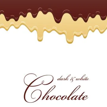 Chocolate seamless pattern. Drip dark milk chocolate isolated white backgroun Stockillustratie