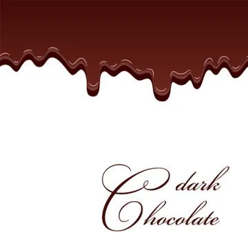 Chocolate seamless pattern. Drip dark chocolate isolated white background. Sw Stock Illustration