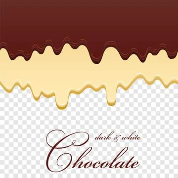 Chocolate seamless pattern. Drip dark milk chocolate isolated white transpare 库存插图