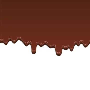 Chocolate seamless pattern. Drip dark chocolate isolated white background. Sw Stock Illustration