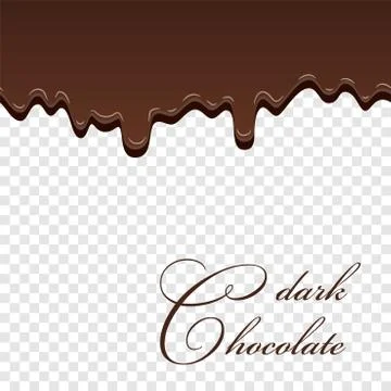 Chocolate seamless pattern. Drip dark chocolate isolated white transparent ba 库存插图
