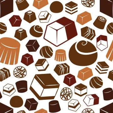 Chocolate seamless pattern Stock Illustration