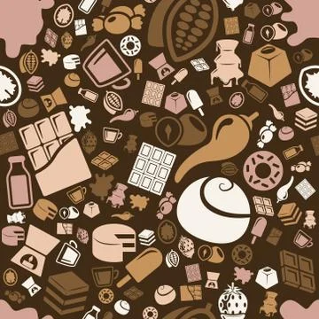 Chocolate seamless pattern Stock Illustration