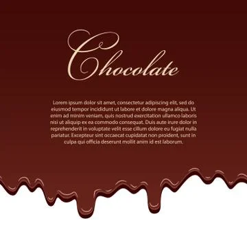 Chocolate seamless pattern template, lorem ipsum text. Drip dark chocolate is 库存插图