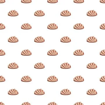 Chocolate seashell pattern creating sweet pastry background Illustrazione stock
