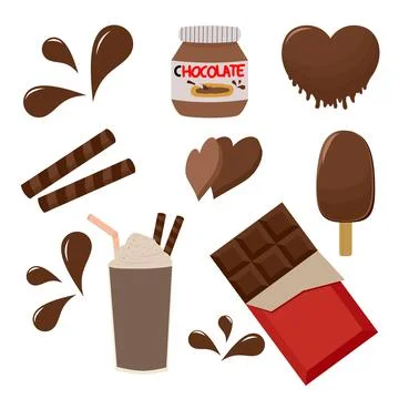 Chocolate set decoration Stock Illustration