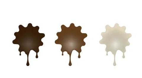 Chocolate set desserts in the form of blots. Stock Illustration