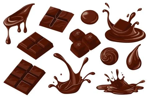 Chocolate Set Elements Stock Illustration