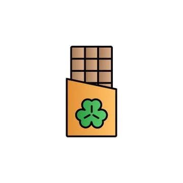 Chocolate, shamrock color gradient vector icon Stock Illustration