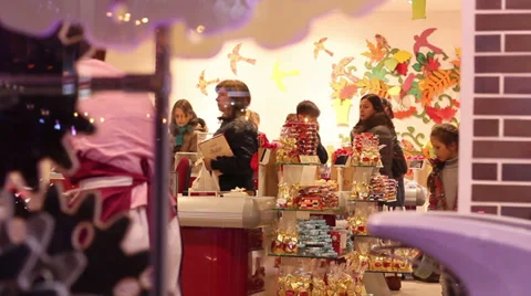 Chocolate shop Stock Footage 32057818