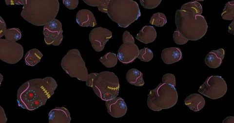 Chocolate Skulls falling slow motion Stock Footage 249733114