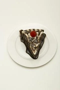 Chocolate slice cake Stock Photos