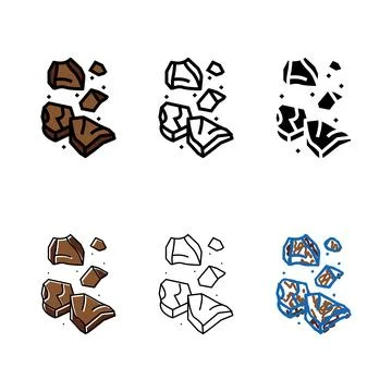 Chocolate slice food types cut color icon vector Stock Illustration