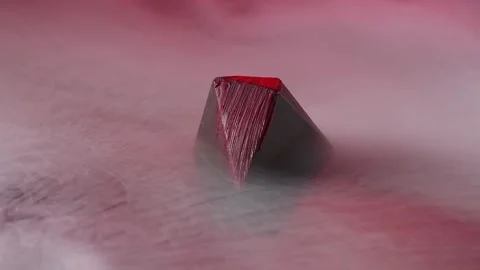 Chocolate in a smoke on red background. Stock Footage 132554607