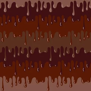 Chocolate smudge, soft liquid cocoa chocolate seamless pattern brown maroon b Stock Illustration