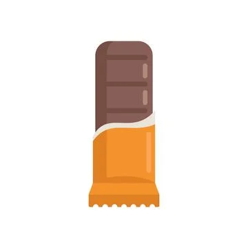 Chocolate snack bar icon flat vector. Granola food Stock Illustration