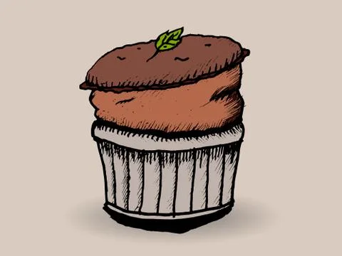 Chocolate Souffle Stock Illustration