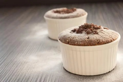 Chocolate souffle Stock Photos