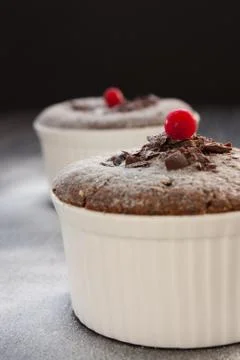 Chocolate souffle Stock Photos