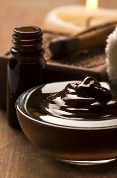 Chocolate spa with cinnamon Stock Photos