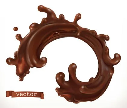 Chocolate splash 3d realistic vector Иллюстрация