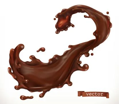 Chocolate splash. 3d realistic vector Stock Illustration