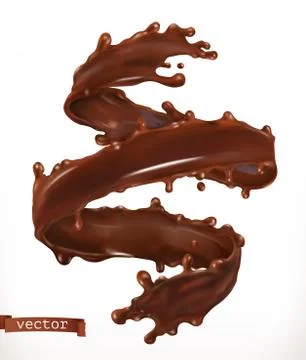 Chocolate splash. 3d realistic vector Иллюстрация