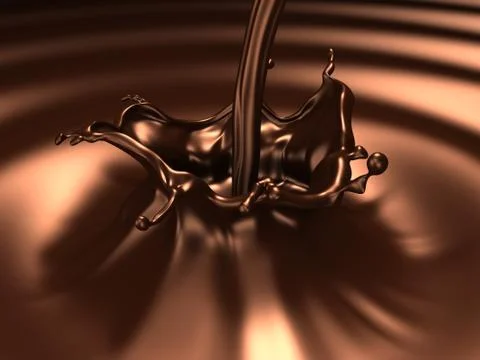 Chocolate splash (3d remarkable abstract backgrounds and objects series) Stock Illustration