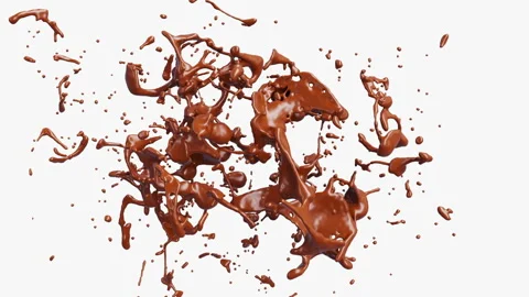 Chocolate Splash with droplets. 3d rendering. 3d illustration. 스톡 동영상 208951418