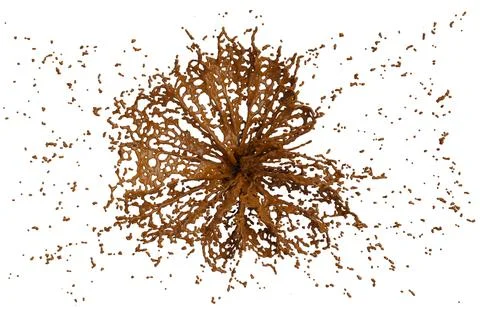 Chocolate Splash with droplets 3d rendering includes clipping path. 3d illust Stock Illustration