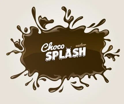 Chocolate splash with drops Stock Illustration