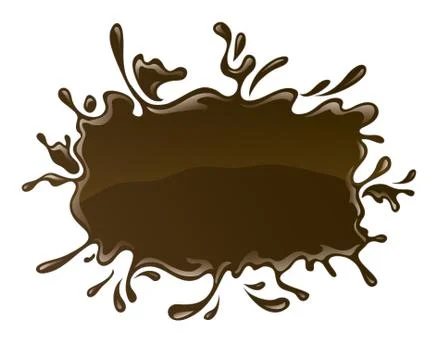 Chocolate splash with drops Stock Illustration