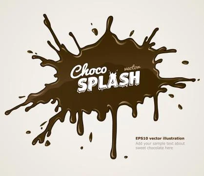 Chocolate splash with drops 스톡 일러스트