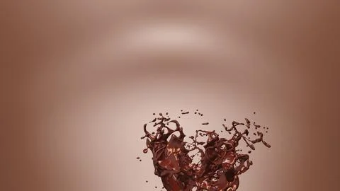 Chocolate splash with heart shape Stock Illustration