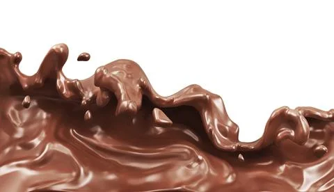 Chocolate splash isolated background. 3d illustration Stock Illustration