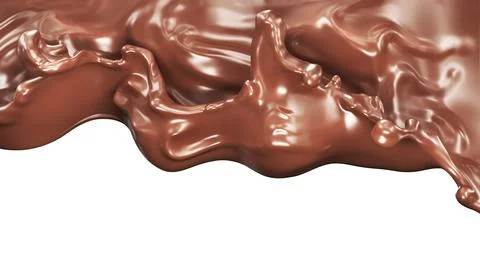 Chocolate splash isolated background. 3d illustration Stock Illustration