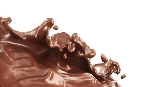 Chocolate splash isolated background. 3d illustration Stock Illustration