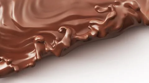 Chocolate splash isolated background. 3d illustration Illustrazione stock