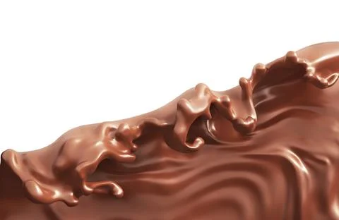 Chocolate splash isolated background. 3d illustration Stock Illustration