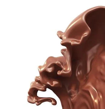 Chocolate splash isolated background. 3d illustration Illustrazione stock