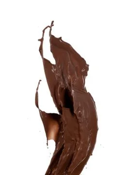Chocolate  splash shape on white background Stock Illustration