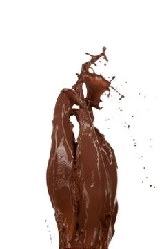 Chocolate  splash shape on white background Stock Illustration