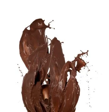 Chocolate  splash shape on white background Stock Illustration