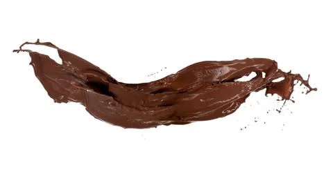 Chocolate  splash shape on white background Stock Illustration