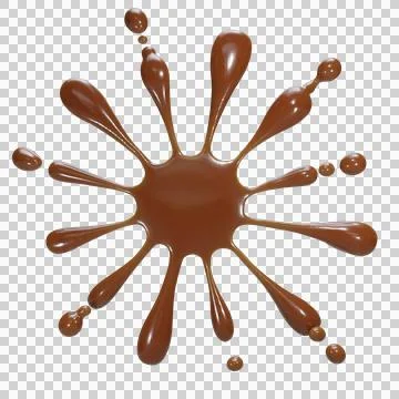 Chocolate splat liquid splash on transparent background Stock Illustration
