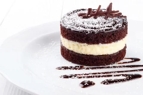 Chocolate sponge cake Stock Photos